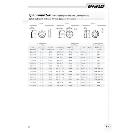 Collet Nut ER25 AC 6KT External Threads